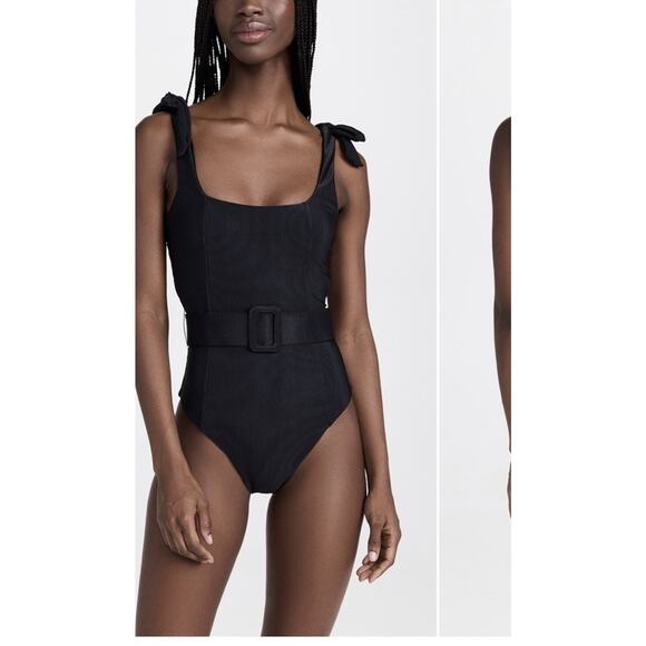Beach Riot Sydney Belted One Piece Swimsuit: Size m Black - Picture 1 of 16